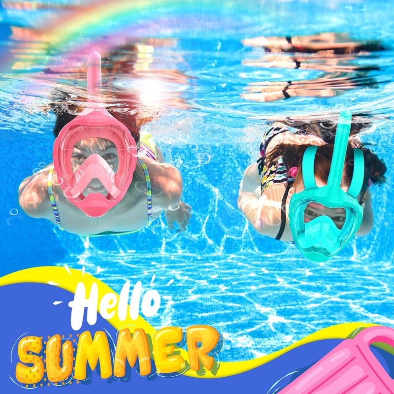 Jwintee Kids Full Face Snorkel Mask, Snorkeling Gear for Kids, Kids Scuba Mask and Snorkel, Diving Mask, Snorkeling Set, 180 Degree Panoramic View Anti-Fog Anti-Leak - Image 2